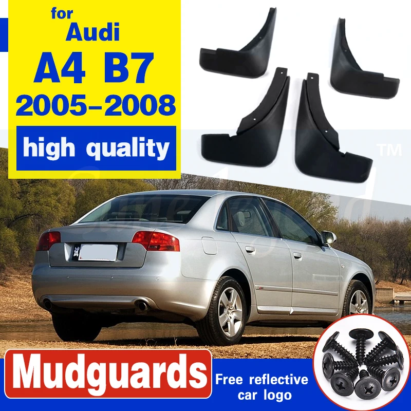 FRONT&REAR MUDFLAPS MUD FLAP FIT FOR AUDI A4 B7 2005 2006 2007 2008 MUD FLAPS SPLASH GUARDS MUDGUARDS FENDER ACCESSORIES