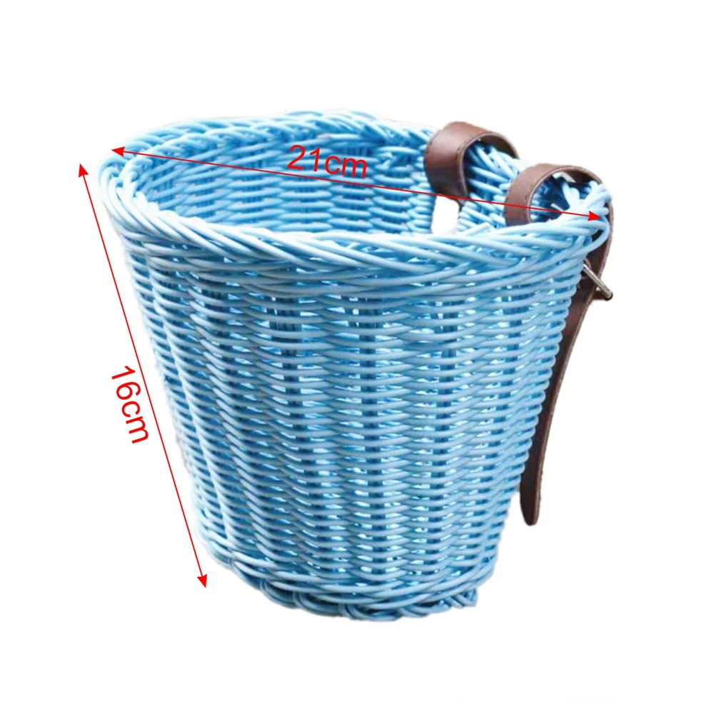 Bicycle D-Shaped Basket Kids Vintage Rattan Bicycle Baskets Balance Car Mountain Bike Scooter Basket Bicycle Frame