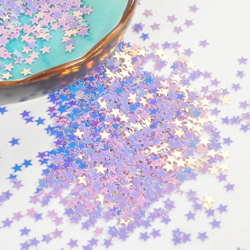 10g/Pack Glittering False Nail Star Sequins 4mm Star Glitter Paillettes powder Craft nail fabric sequin, Slime Wedding Decro