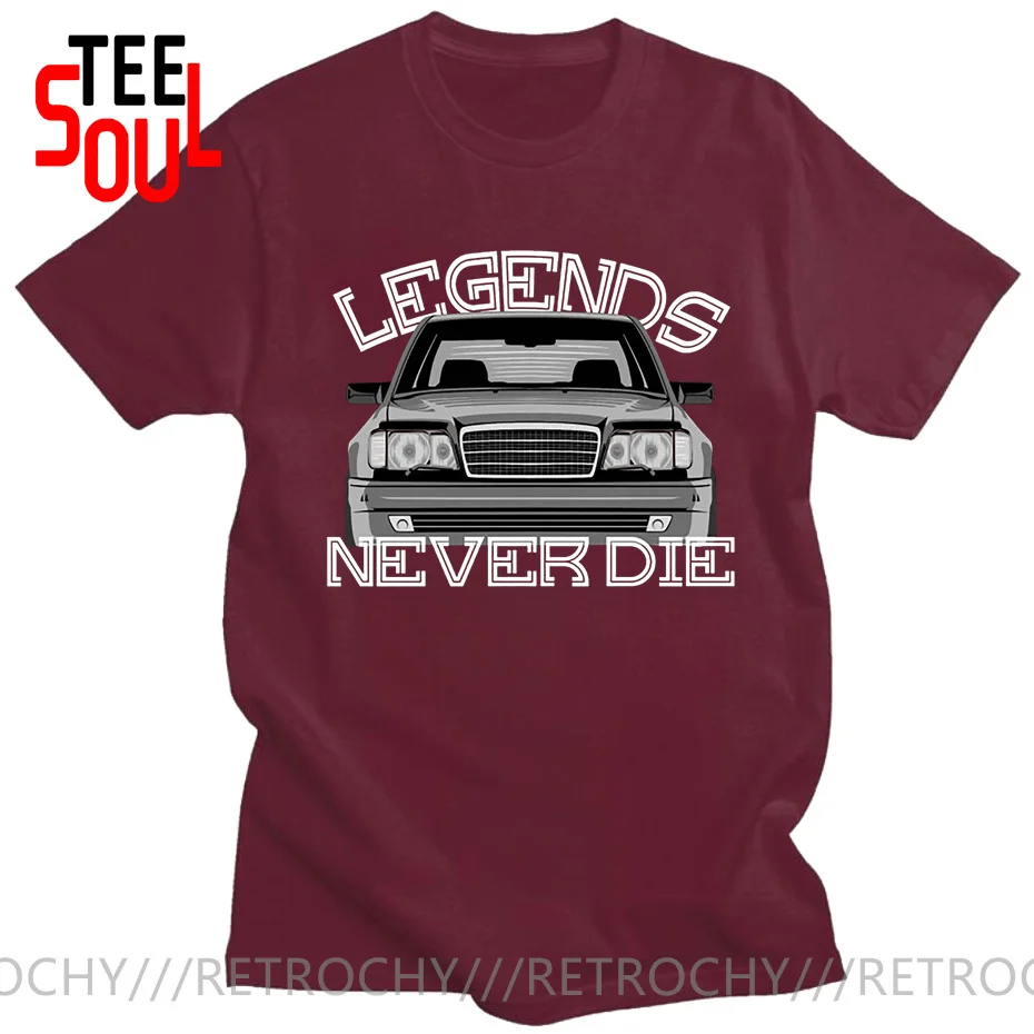 Retrochy Vintage Style Drive The Classic W124 T shirt for men Legends Never Die T-shirt Youth Boys Car Styling Tee Shirt hombres