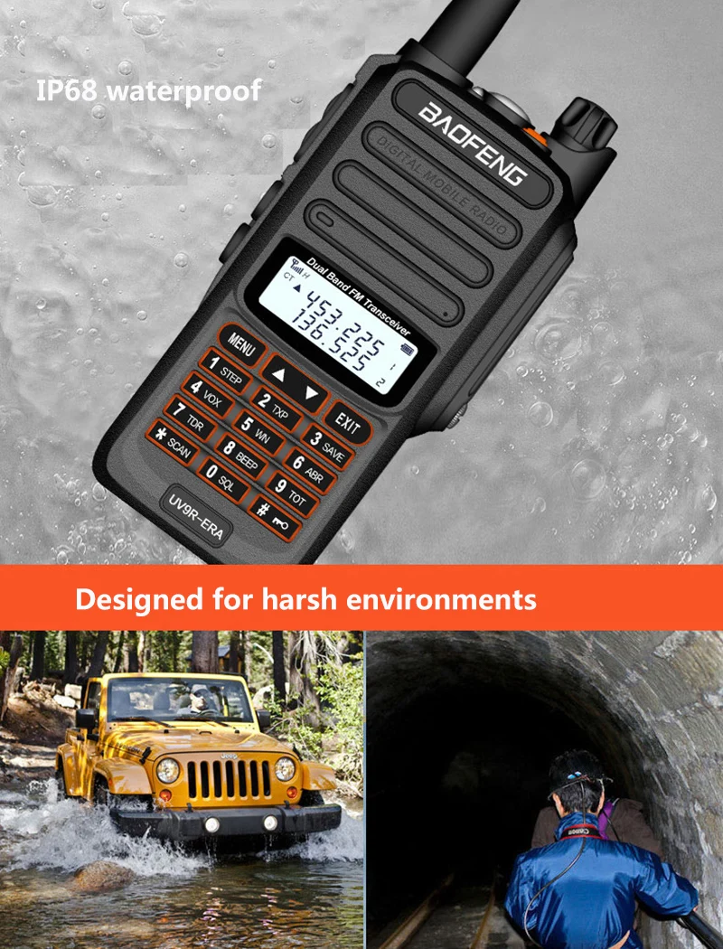 Baofeng-walkie-talkie resistente al agua IP68, estación de radio cb ham, transceptor hf, UHF, 30km, 20w ERA, 2025