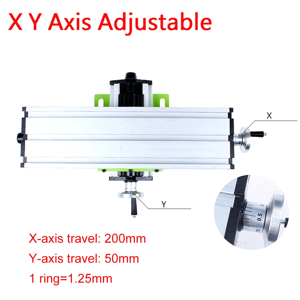 Mini Drill Precision Drilling Machine Multi-function Wood Milling Cutter Machine Bench Drill Vise Fixture Work Table X Y-axis