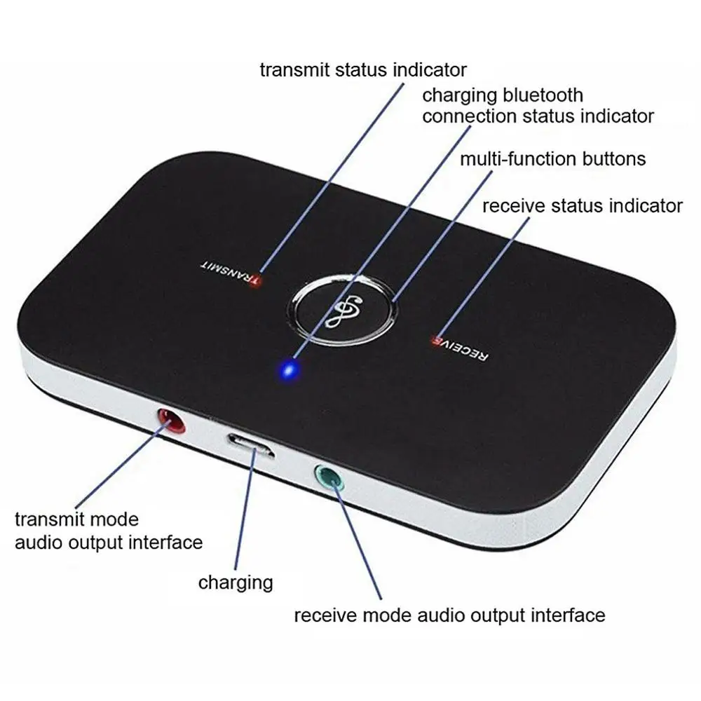 Baru B6 Two-In-One Wireless 5.0 Menerima dan Mengirim Terintegrasi Adaptor Transmitter Receiver