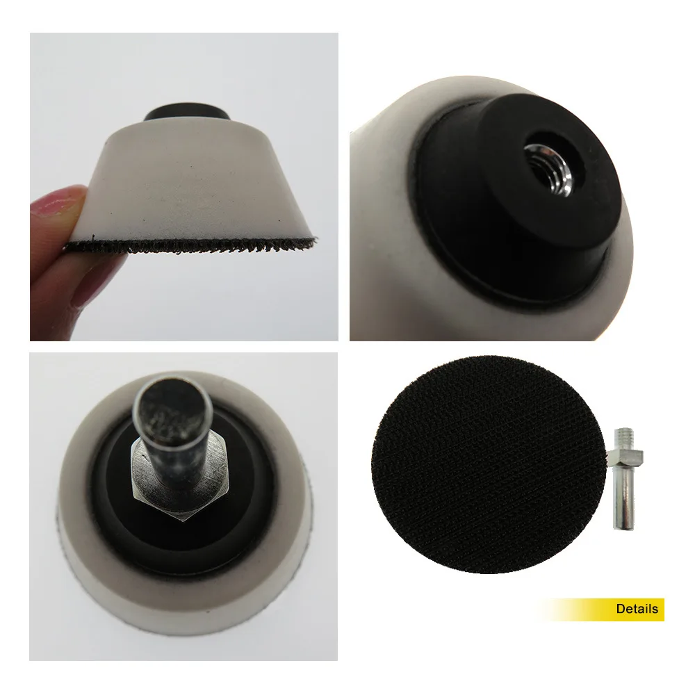 1pcs 50mm Sanding Pad Block Soft Foam Back-up Sanding Pad Hook Loop M6 Thread for Woodworking, Rotary Power Tools Accessories