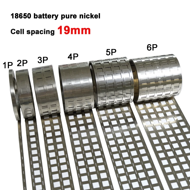 

1 meter 18650 lithium battery pure nickel strip Cell spacing 19mm For 18650 integrated holder 1P/2P/3P/4P/5P/6P nickel sheet