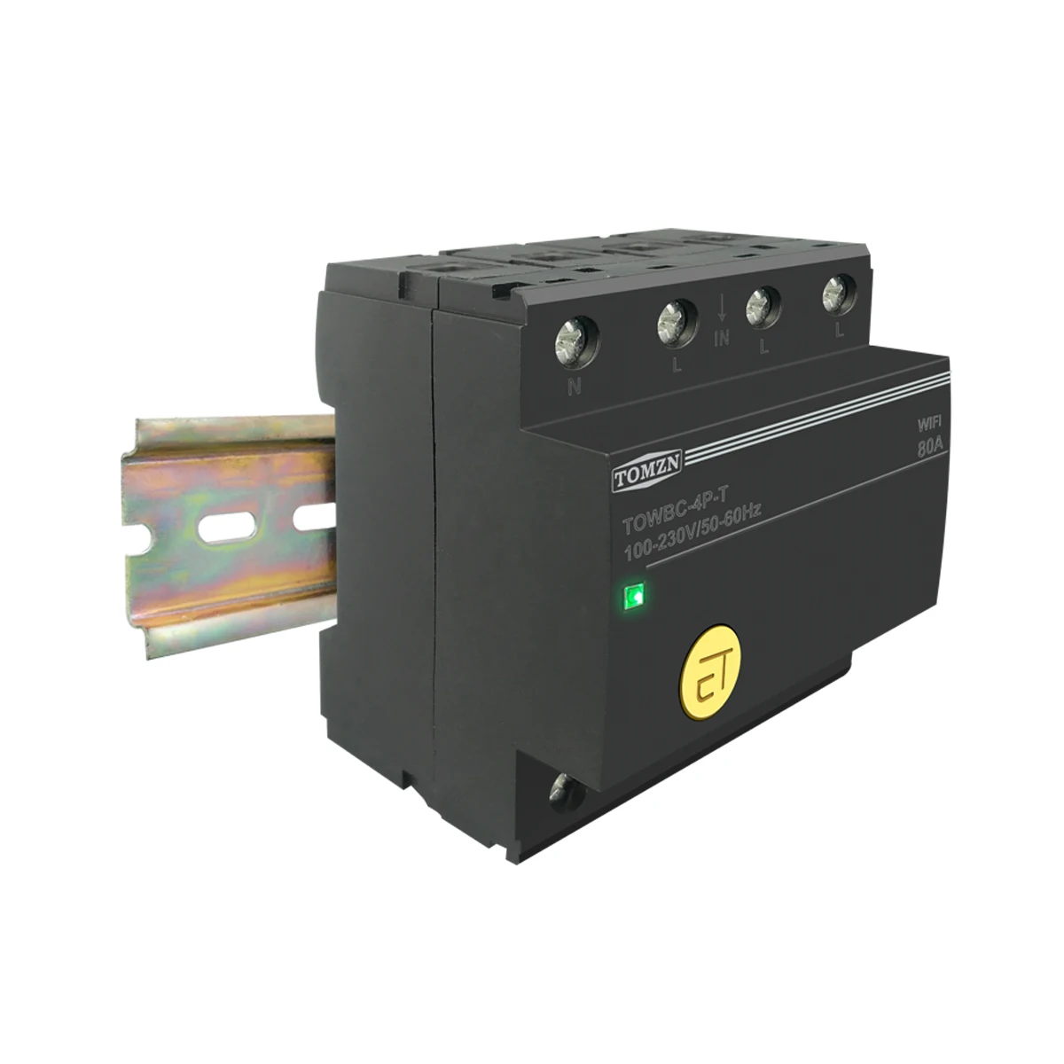 Disjuntor wi-fi com trilho din, interruptor inteligente, controle remoto por vida inteligente tuya para casa inteligente mcb tomzn mini TOWBC-4P-T
