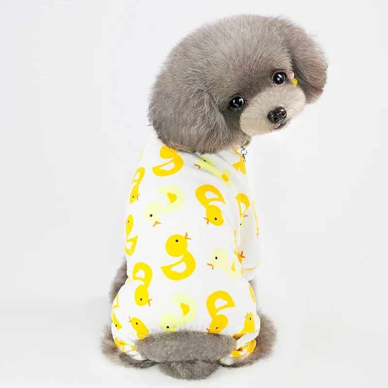 Cute Small Dogs Pajamas For Pet Dogs Cat Clothes Puppy Jumpsuit For Dog Coat For Chihuahua Pomeranian Dogs Print Clothing Shirt