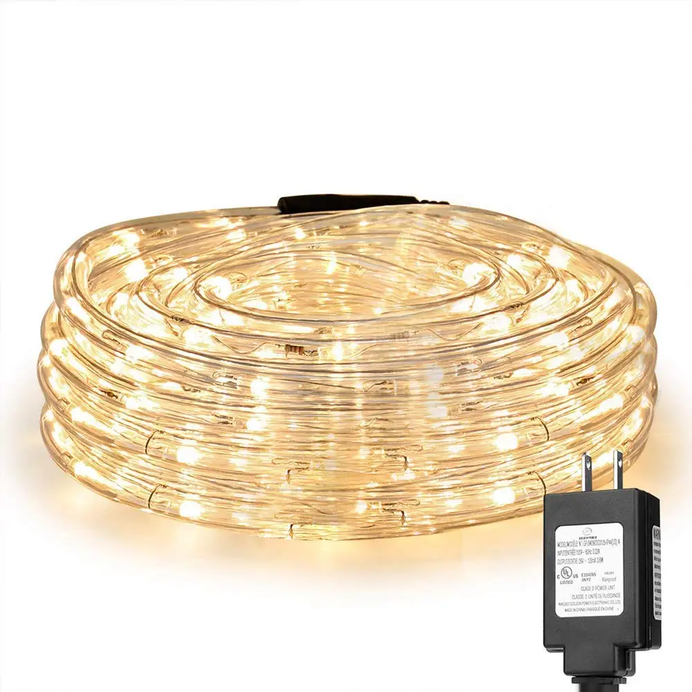 Corde lumineuse LED étanche, tube arc-en-ciel, bande lumineuse de Noël, extérieur, décoration de vacances, IP65, 8 modes