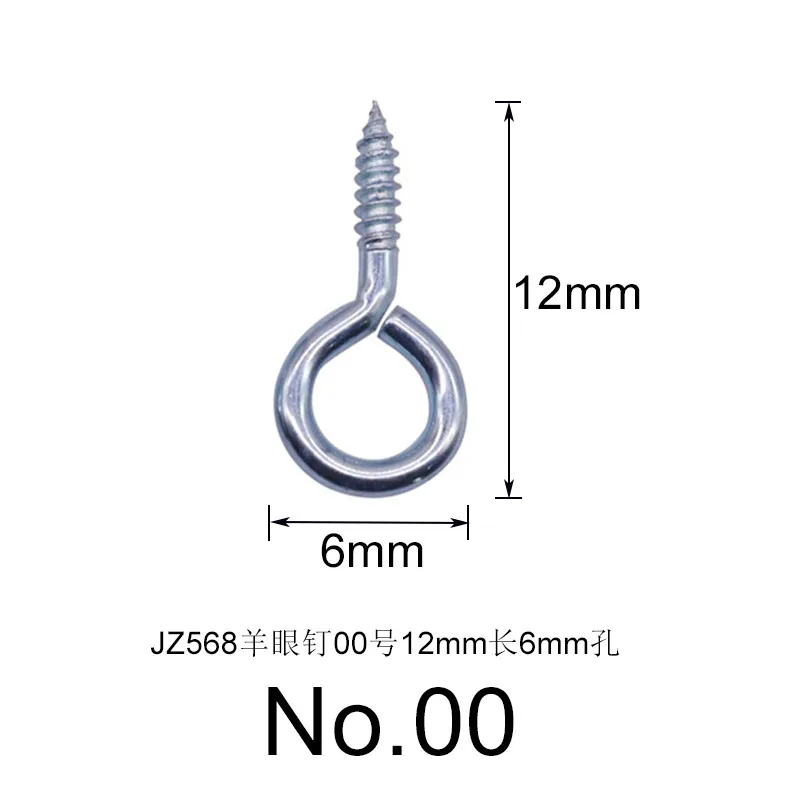 100Pc Eye Screws DIY Jewelry Wood Products Processing Hardware Fasteners Screws Wholesale 6 Models Optional Screw Rings