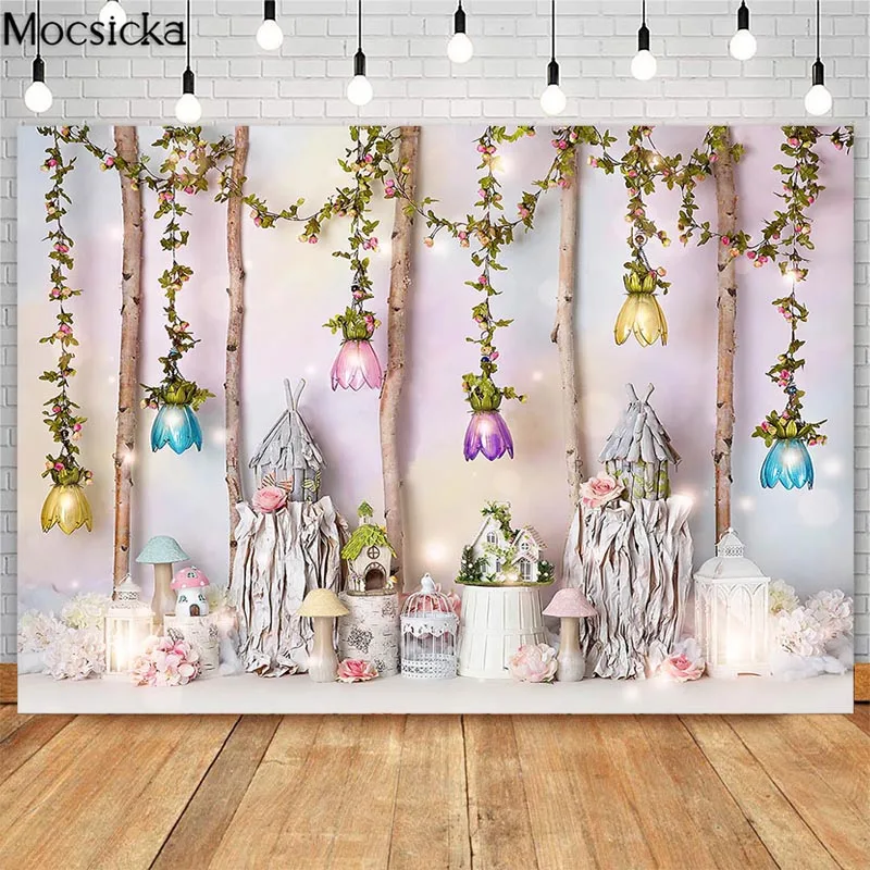 Mocsicka Kue Smash Anak-anak 1st Birthday Fotografi Latar Belakang Anak Laki-laki dan Cirl Ulang Tahun Pertama Foto Studio Booth Latar Belakang