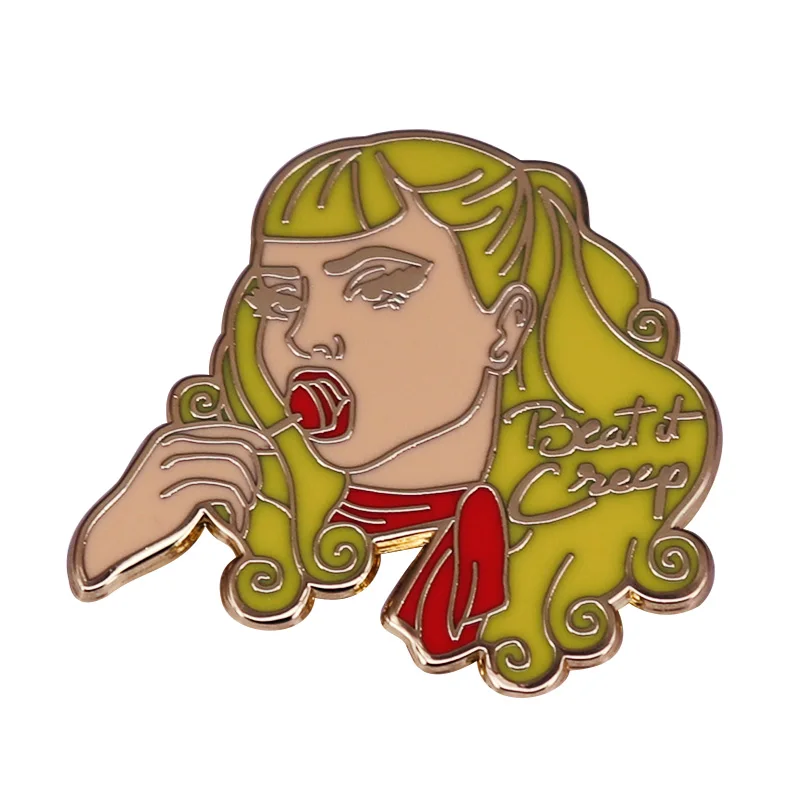 Beat It Creep Pin Wanda Woodward Funny Humor Retro Brooch Cry Baby Movie Fans Fashion Accessory