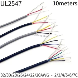 10M Shielded Wire 32 30 28 26 24 22 20 AWG Channel Audio 2 3 4 5 6 7 Core Headphone Line PVC Copper Signal Control Cable UL2547
