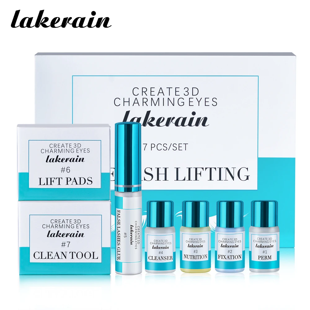 Lakerain Semi-permanent Lash Lift Kit Eyelash Lamination Kit Styling Perming Setting Curling Lashes Lamination Eyelash Perm Set