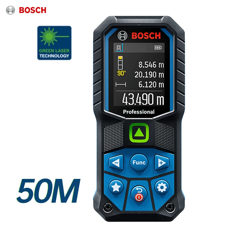 instrumento de medicao profissional 2 em1 da fita digital do medidor da distancia do laser de bosch laser rangefinder glm 5023g 01