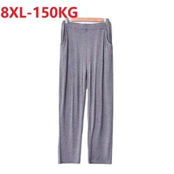 spring Summer Men sleep bottoms Sets Modal Home Wear Plus Size 7XL 8XL Soft Sleep Wear Breathable Comfortable Pants loose cheap