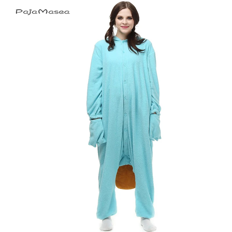 XXL PAJAMASEA Men Platypus Costume Onesie For Adults Women Girl Cartoon Pajamas Boy Men Christmas Cosplay Party Raccoon Kigurumi