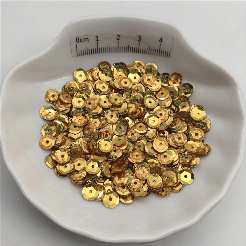 10g 6mm Laser Color Cup PVC Sequins Glitter Paillettes For Clothes,Hat,Shoes.Kids DIY.Crafts Handmade Accessory Wholesale