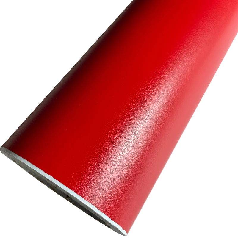 غرامة الحبوب الأحمر جلدية لينة اللمس الفينيل التفاف ورقة لفة لاصق وحدة التحكم الكمبيوتر غلاف لاصق للكمبيوتر المحمول سيارة ملصق لصائق التفاف #3