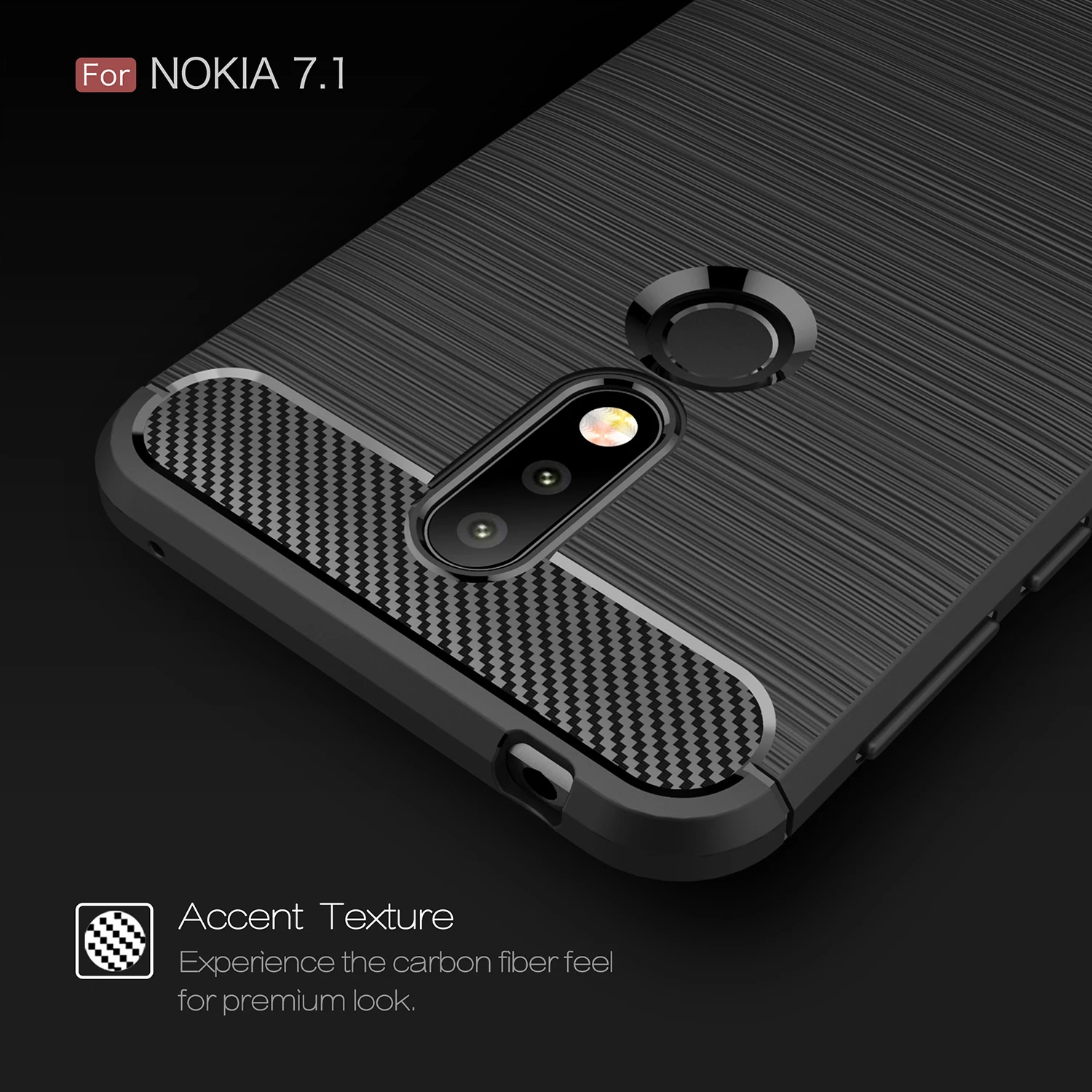 Luxury Case For Nokia 7.2 7.1 Plus on Nokia 7 Plus CASE Soft Silicone Carbon Fiber Shockproof tpu Back Cover for Nokia 7.2 Shell