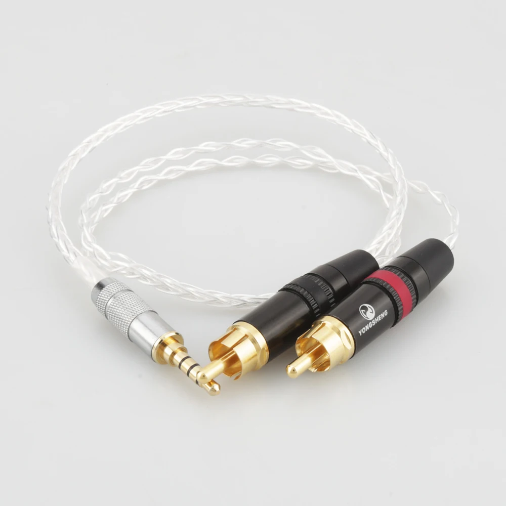 

Audiocrast Hi-end 3.5mm Balanced Male to RCA Plug Aux Cable 19x 0.1mm Silver Wire Headphone Amp