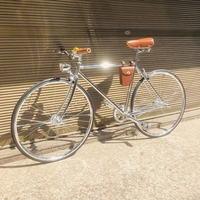 Vintage Bike Single Speed Bicycle With Steel Frame 700C Wheelset Flip-flop Hub Retro Light Bell