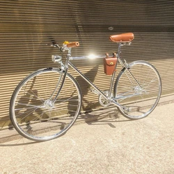 Vintage Bike Single Speed Bicycle With Steel Frame 700C Wheelset Flip-flop Hub Retro Light Bell