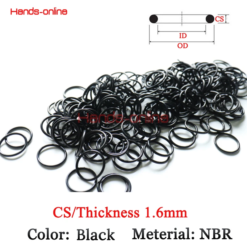 

Thickness/CS 1.6mm ID 1.8-115mm Black Rubber o-ring gasket sealing orings seals