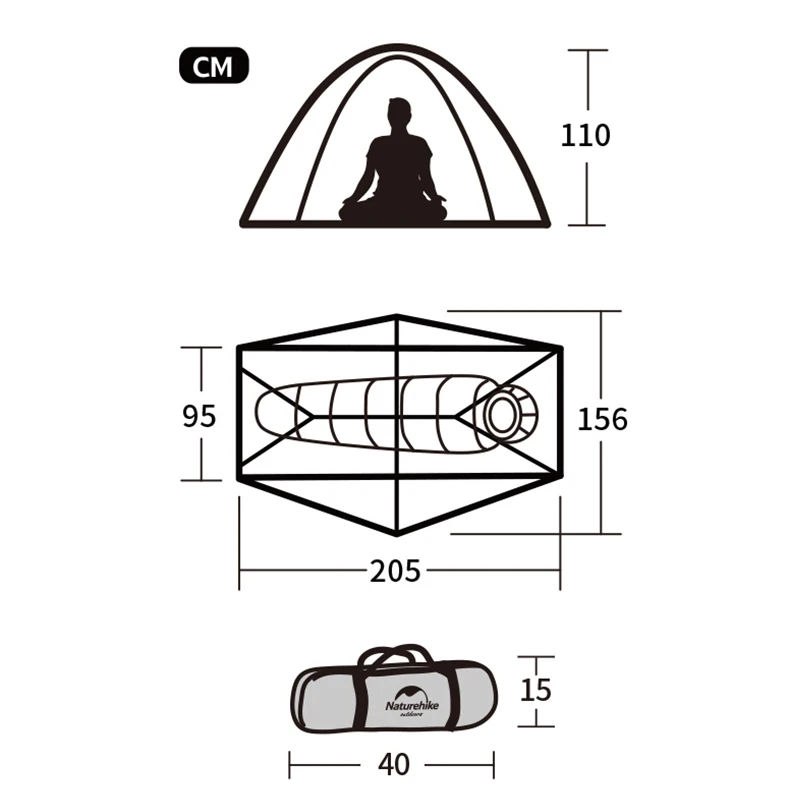 Imagem -04 - Naturehike-ultraleve Outdoor Camping Tent Pessoa Ciclismo Tendas Impermeável Portátil Caminhadas Tent Mat Praia Tent