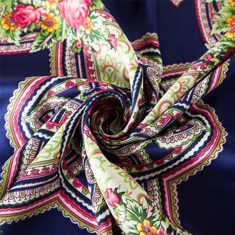 Bufanda cuadrada Bohemia de Cachemira para mujer, pañuelo de marca de lujo, nuevo diseño, 100cm, para invierno