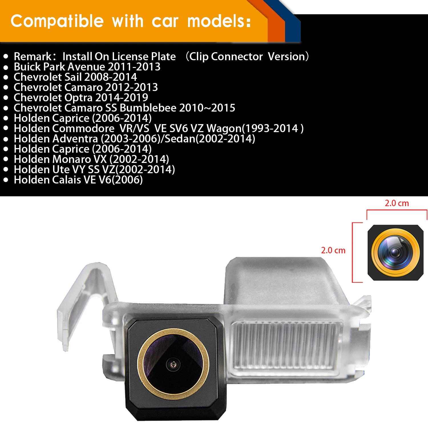 Misayaee Golden HD 1280x720P Car Rear View Parking Backup Camera forBuick Park Avenue Chevrolet Sail Camaro FIAT 500 500C 2009-2