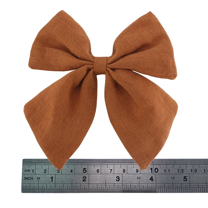 4 PCS Linen Sailor Bow Hair Clips Baby Girls Kids Women Hair Bows Clips Barrettes Hairbow Hairgrips Headwear Accessories