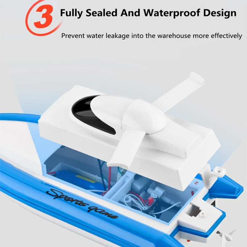 Water Sensor Switch 2.4G Remote Control SpeedBoat 20Mins100M High Speed Sailing Dual Motor Drive Sealed Waterproof RC Boat Toy