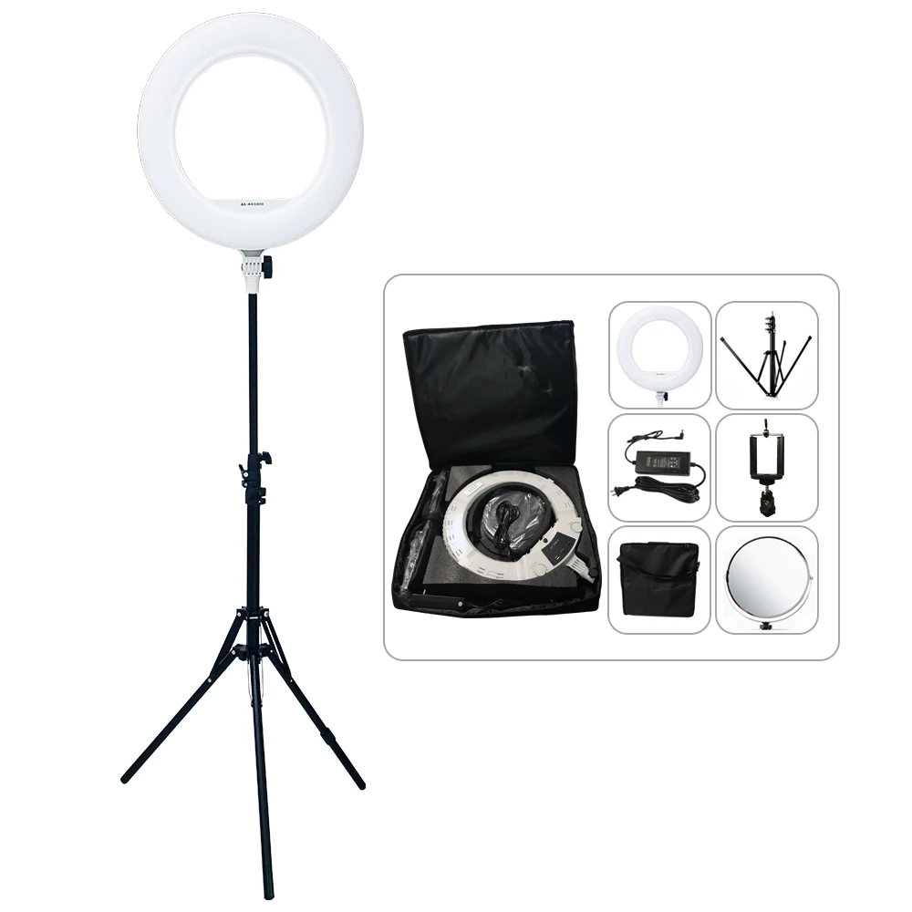 

Yidoblo AX-480SII Adjustable Bio-color Ring Lamp 2800-5500K Wholesale Broadcast/Video/photography/makeup Ring Light LED Lamp kit