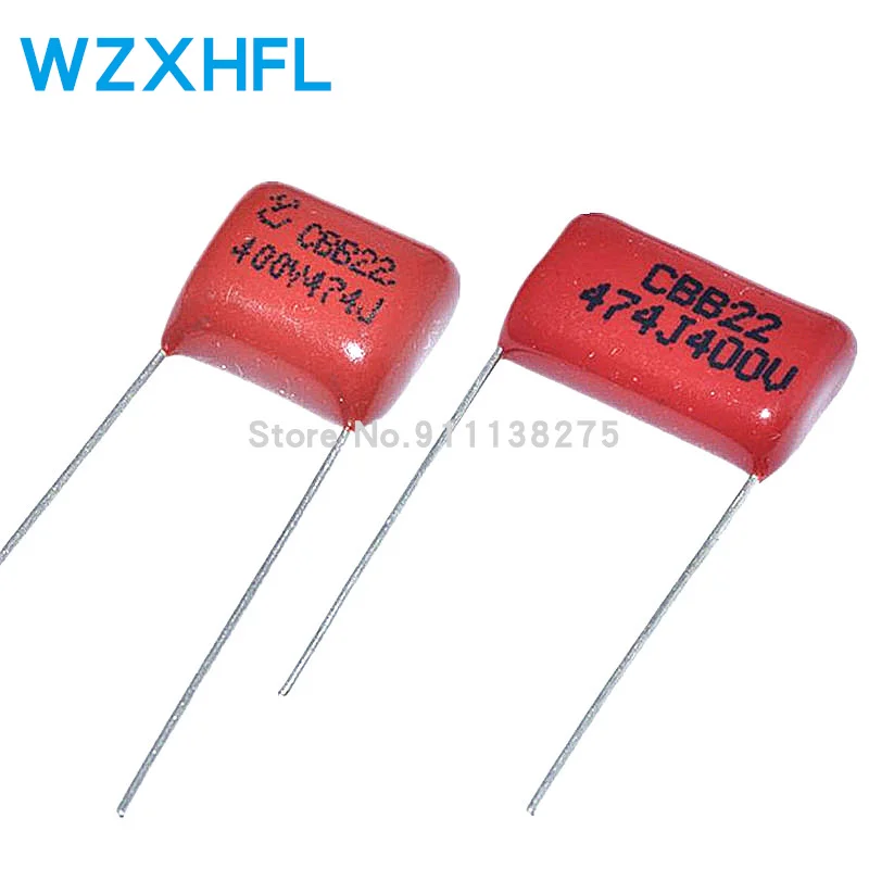 10pcs/lot Original CBB 474J 400V 0.47UF 474NF P10mm  15mm Metallized Film Capacitor 400V474J 474 400V