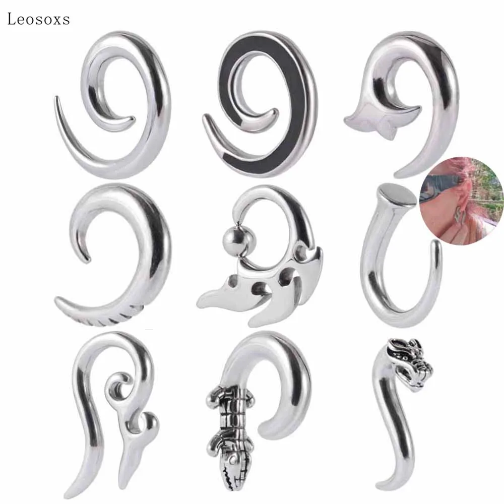 Leosoxs 2pcs Trend Creative Special-shaped Ear Amplifying One-piece Piercing Jewelry