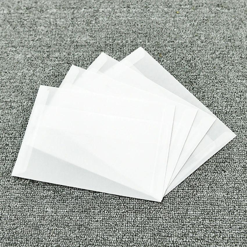 10pcs/lot Blank Sulfuric Acid Paper Envelope Translucent Envelope Postcard Small Storage Bag for Love Letter,Card Storage