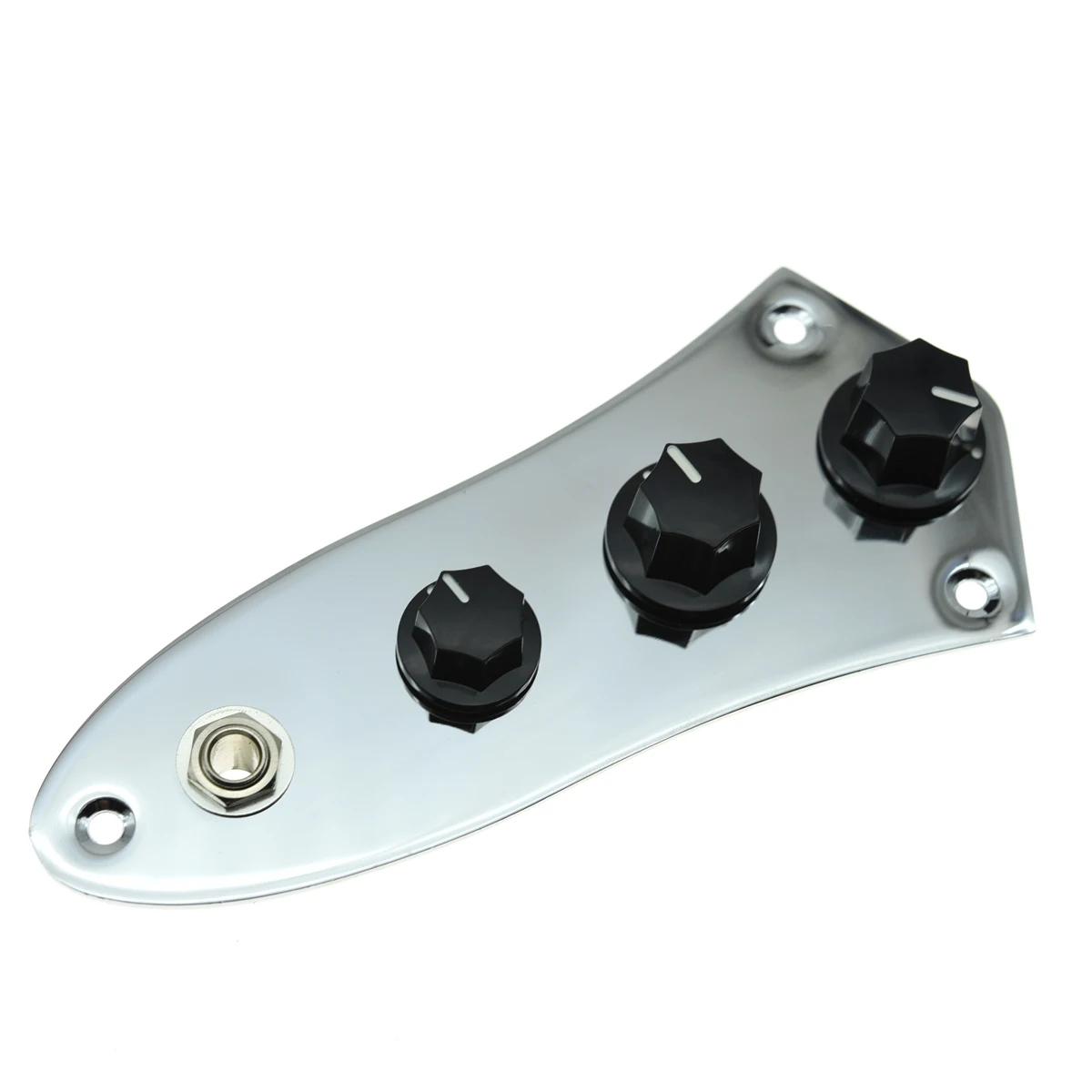 Dopro Loaded Control Plate Pre-Wired Control Plate with Wiring Harness for Fender Electric Jazz Bass J Bass Chrome/Black