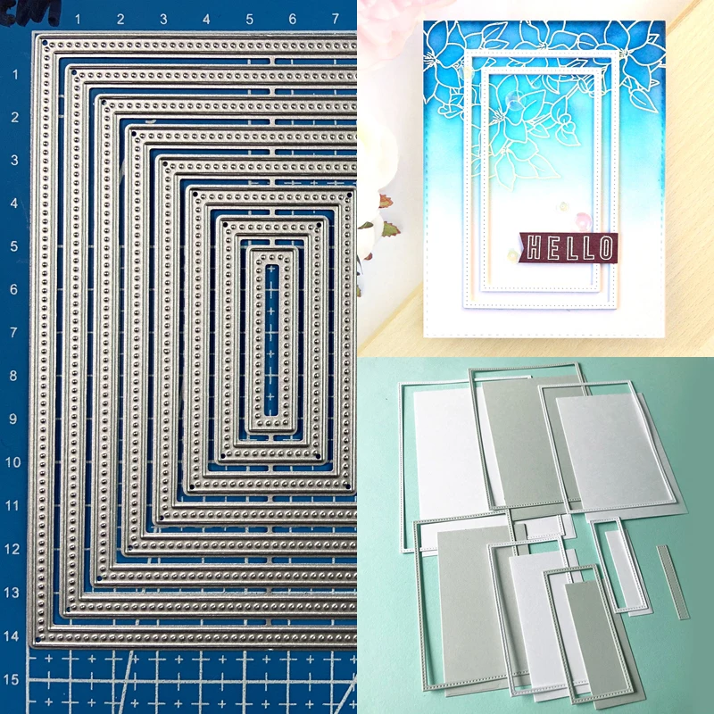 Lucky Goddess Metal Cutting Dies Rectangle frame diy Scrapbooking Photo Album Decorative Embossing Paper Card Crafts Die