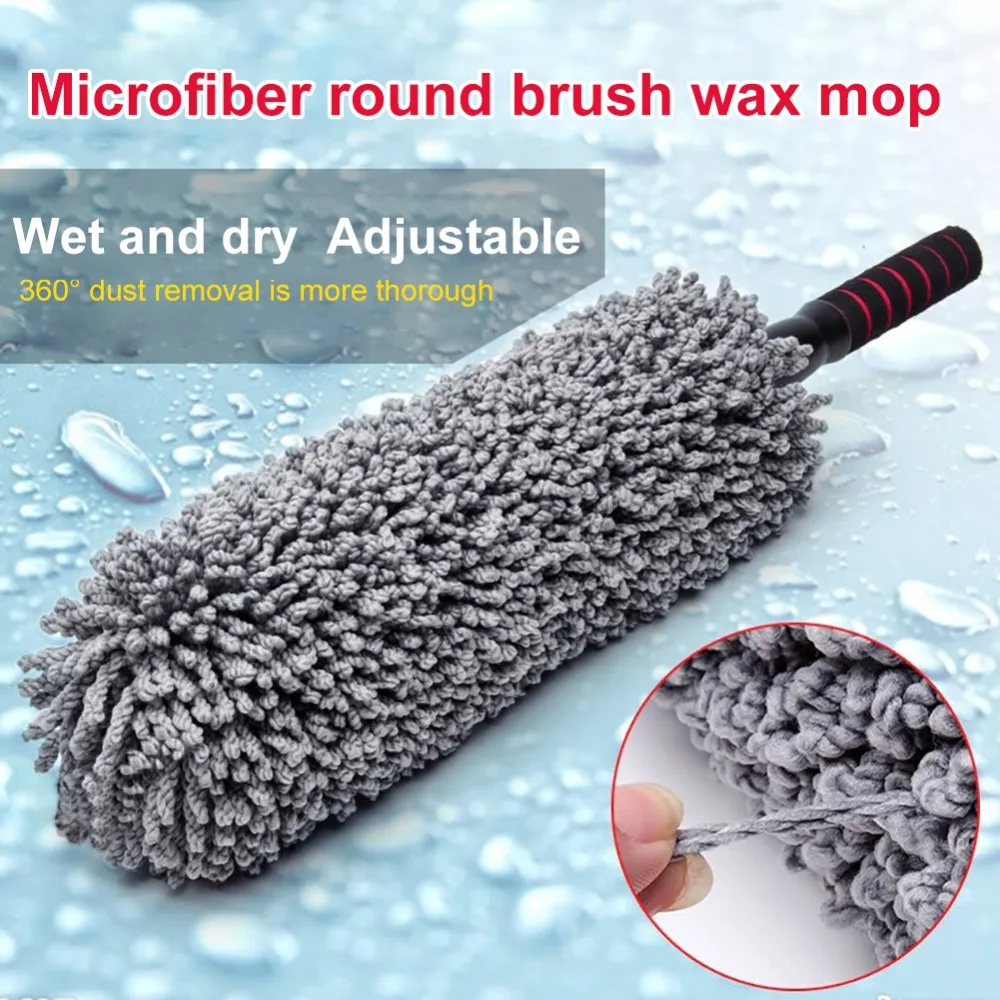 

1PCS Microfiber Telescoping Car Body Duster Wax Dust Mop Cleaning Brush Cotton Nanofiber Car Microfiber Dust Grey Brush