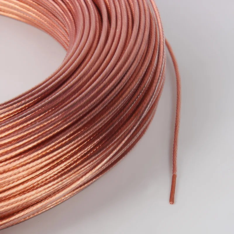 5M 6N OCC Multi-Core High Purity Single Crystal Copper Wire Transparent PTFE Skin DIY Machine Internal Welding Connection Wire