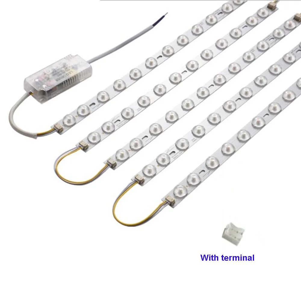 High Brightness LED Light Source Module With IC Driver 4 Strips 3 Colors Dimming Room Ceiling Lamp Lens Light Source Replacement