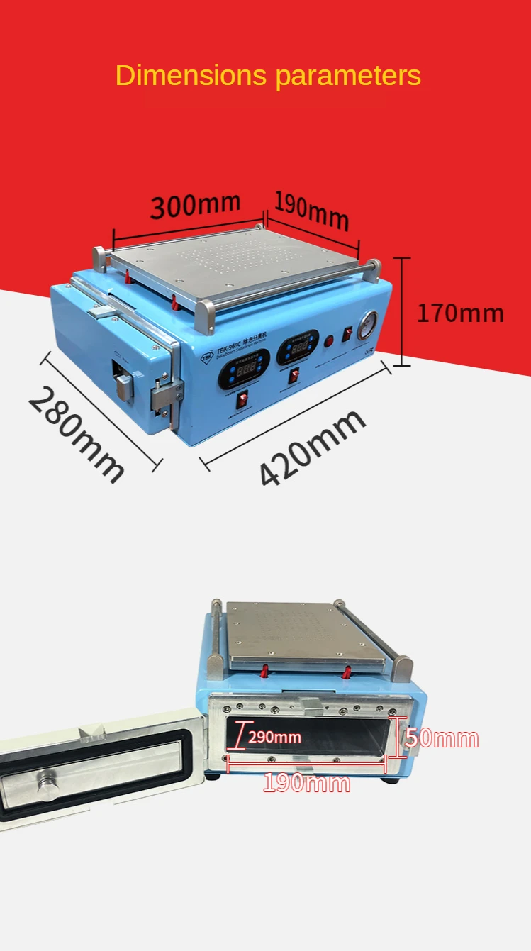 Defoaming Separator 968C Separation Integrated Machine Bulit-in Vacuum Pump For I Pad I Phone X Sams Curved Screen