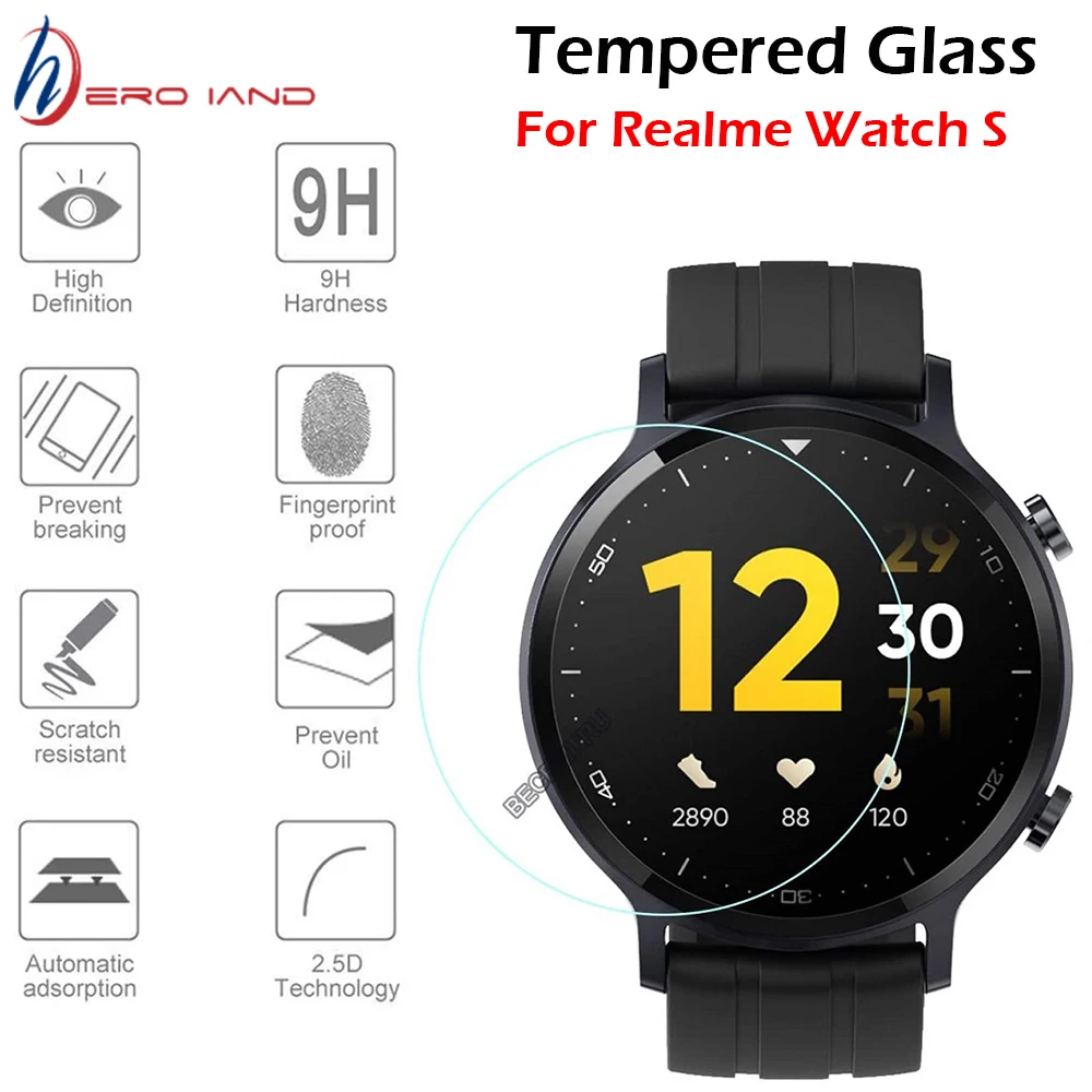 2PCS 2.5D Premium Tempered Glass For Realme Watch S Smart Watch Screen Protector Film HD Clear 9H Anti-Scratch Guard Glass 20pages lot board game clear cards page trading card protector for pokemen mgt magical the transparent pocketpage for cards book