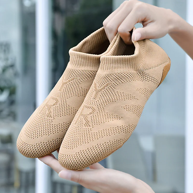 Evkoodance Practice Sneaker Jazz Dance Shoes Camel Cloth Mesh Ballet Competition Cheerleading Fitness Party Dancing Shoe OEM