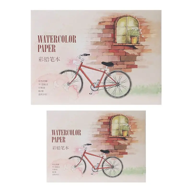 12แผ่นA5/A6สีน้ำSketchbookกระดาษสำหรับวาดภาพวาดดินสอสีBook