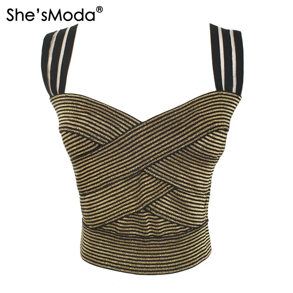 

She'sModa Bandage Slim Women's Spandex 2020 Summer Cropped Tops Vest Tank Bachelorette Plus Size