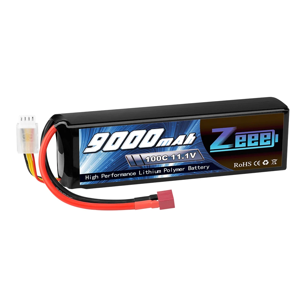 Zeee 3S 9000mAh Lipo Batterie 11,1V 100C Deans Stecker mit Metallplatten für RC Auto LKW Buggy Tank RC Hobby Modelle RC Teile