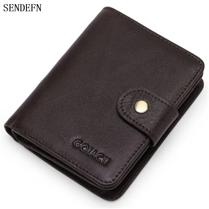 

RFID Men Wallets Genuine Leather Multifunctional Purse Hasp Casual Retro Coin Purses Card Holder Zip Wallet Men Billetera Hombre