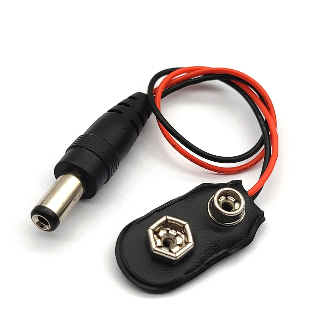 9V แบตเตอรี่9V แบตเตอรี่ผู้ถือด้วย DC 5.5*2.1มม.ปลั๊ก15ซม.