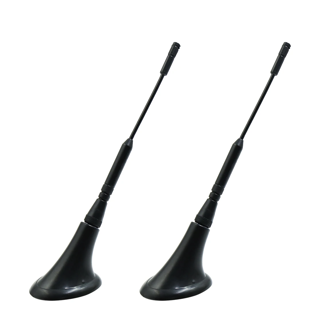X Autohaux Car Roof Antenna Decoration 2pcs Black Self-adhesive Base AM/FM External Decorative Antenna Aerial for Car Auto